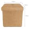 Simplify 15" Faux Linen Folding Storage Ottoman Cube